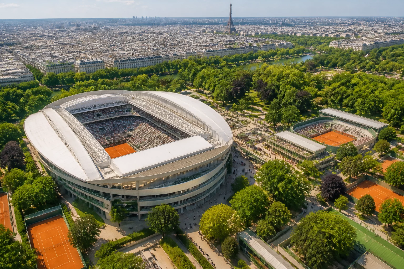 Vue aérienne des courts